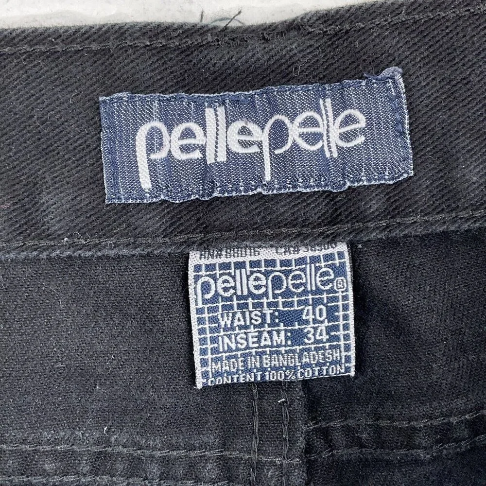 Pelle Pelle Jeans Men 40Wx34L ACT 37Wx31L Black‎ Straight Leg Cotton Retro VTG